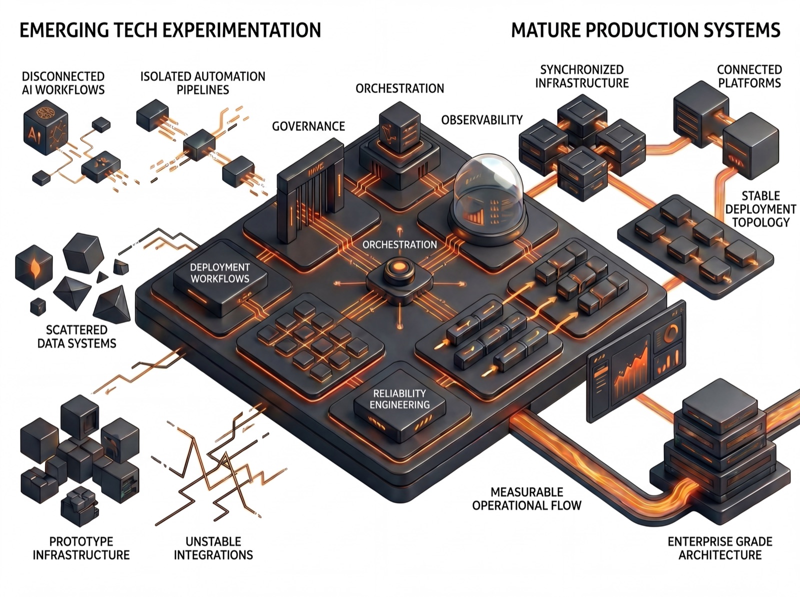 Emerging technology implementation maturing into production grade systems