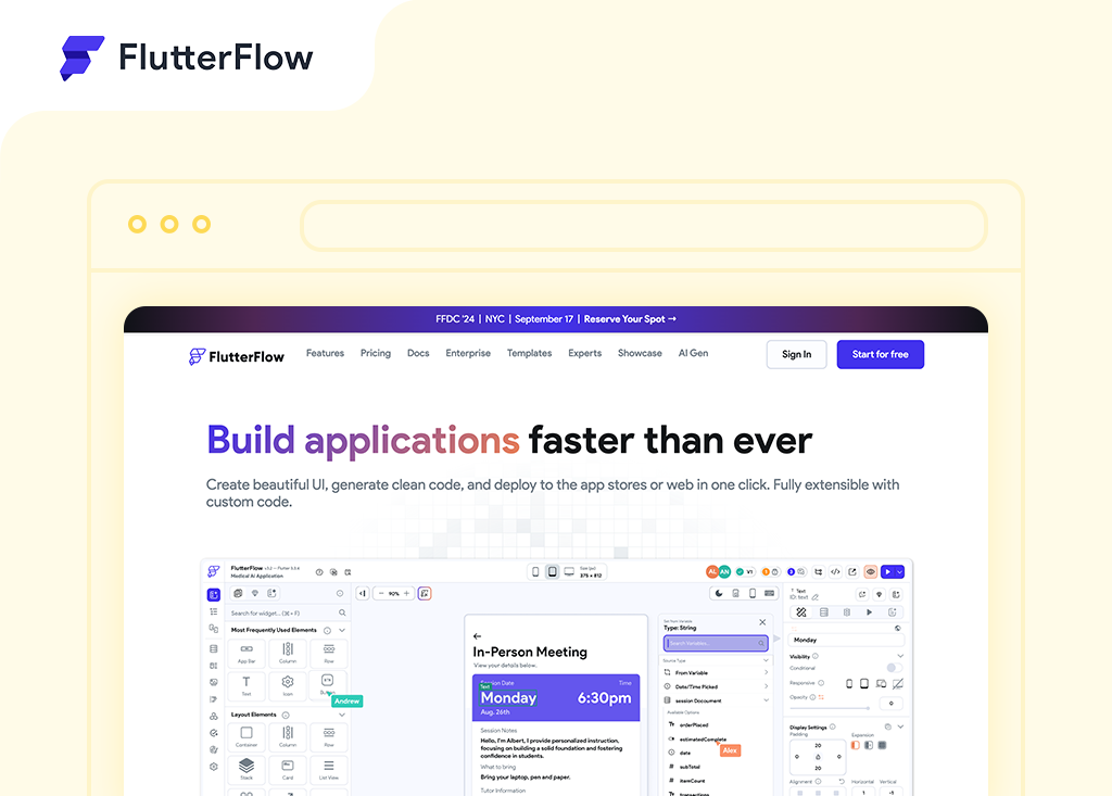 Flutter Flow Website Image